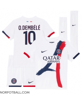Billige Fotballdrakt Paris Saint-Germain Ousmane Dembele #10 Replika Bortedraktsett Barn 2024-25 Kortermet (med bukser)